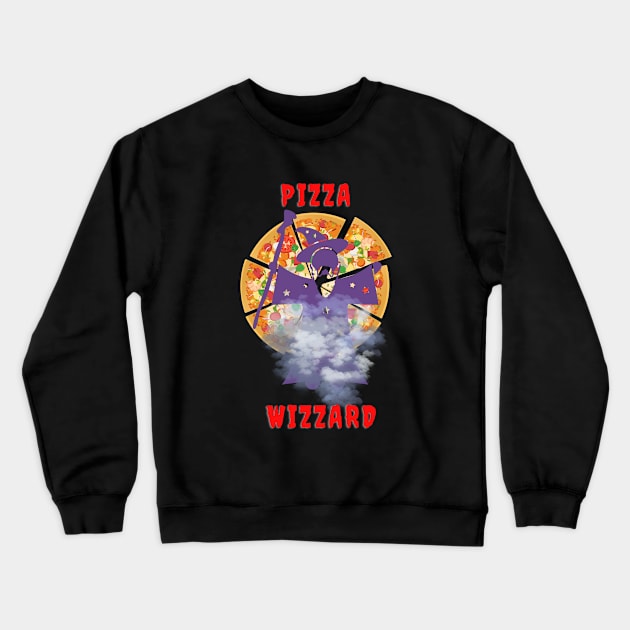 Pizza wizzard magic spell Crewneck Sweatshirt by Rubi16